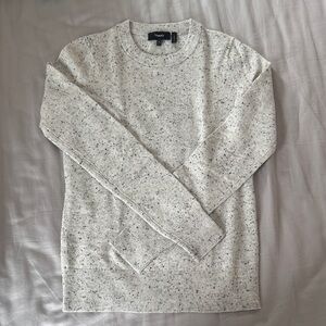 THEORY Women’s Light Gray Speckled Crewneck Sweater